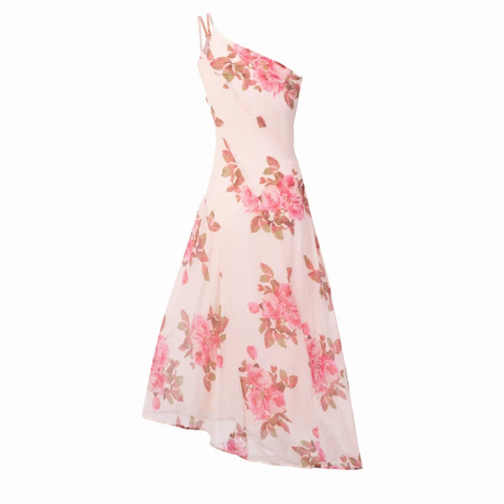 ZARA Off shoulder printed midi dress